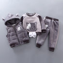 Baby Girls Winter Autumn Clothing Sets Newborn Baby Casual Velvet Thick 3pcs Tracksuits For Bebe Girls