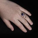 BALMORA 100% Plata de Ley 925 auténtica anillos redimensionables para mujeres amantes regalos de fiesta Retro lapislázuli joyería Bijoux TRS21251