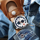Reloj CURREN Sports Watch Men Chronograph Waterproof Leather Strap Watches Mens Luxury Brand Men&