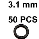 50 PCS Round Rig Rings  Matt Black 3.1mm 3.7mm  Non Reflective Carp Fishing Terminal Tackle Carp Fishing Rig Making Material