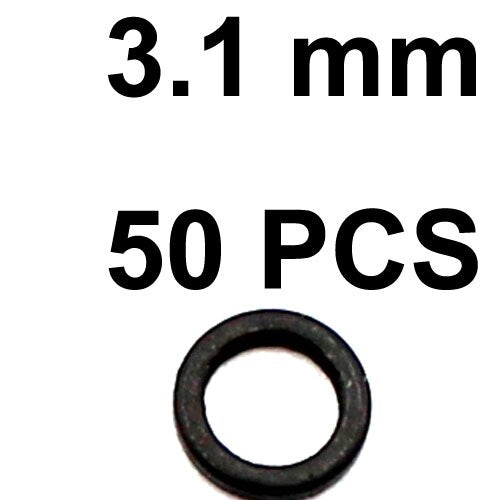 50 PCS Round Rig Rings Matt Black 3.1mm 3.7mm Non Reflective Carp Fishing Terminal Tackle Karpfenangeln Rig Making Material