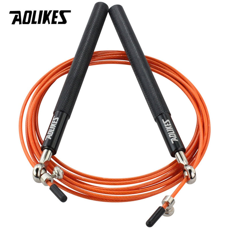 AOLIKES 1PCS Crossfit Speed Jump Rope Professional Skipping Rope For MMA Boxing Fitness Skip Workout Training With Carrying Bag