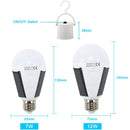 Rechargeable Led Bulb E27 LED Solar Lamp 7W 12W 85V-265V Outdoor Emergency Solar Powered Bulb travel Fishing Camping Light