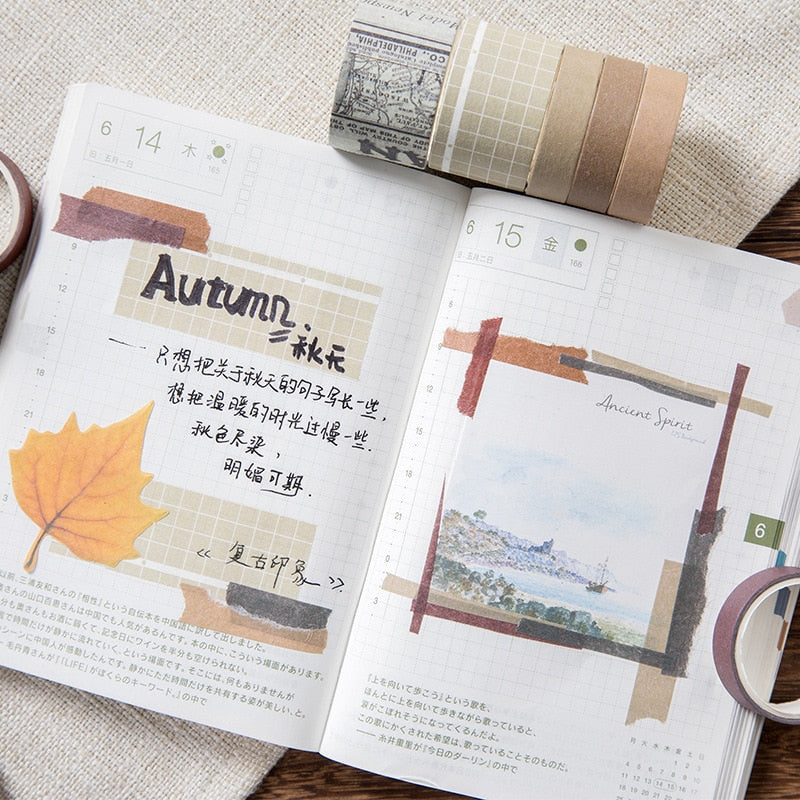 10 Teile/los Vintage Grid Stripe Washi Tape Klebeband Diy Scrapbooking Aufkleber Label Craft Masking Tape Japanisches Briefpapier