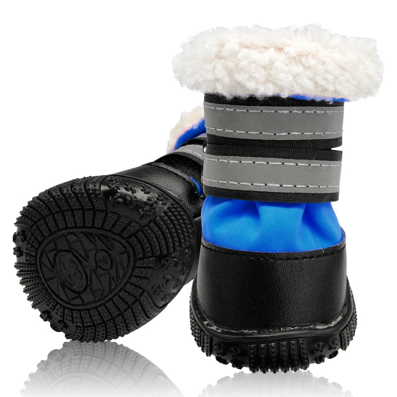 Winter Dog Shoes Waterproof Boots Pet Shoes Socks For Small Medium Dogs Non-slip Dog Shoe Bootie Snow Boots Reflective