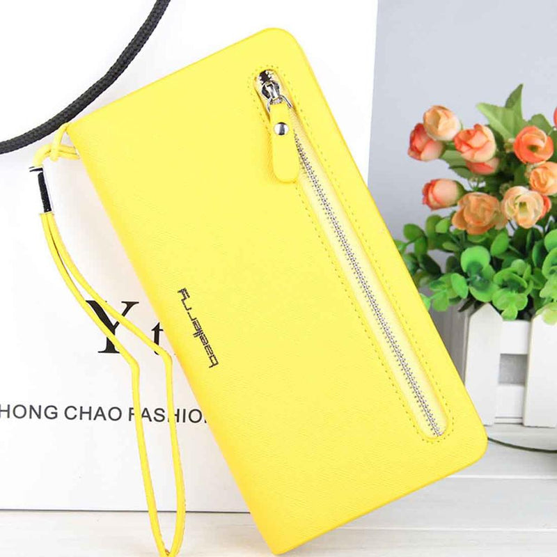 Baellerry Card holder Women Wallets Leather Long Design Quality Passport Cover Casual Women Purse Zipper Multi-function Wallet