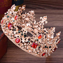 FORSEVEN Gold Full Circle Pearl Crystal Crown and Tiara Bridal Coronal Diadem Headpiece Hair Jewelry Wedding Accessories JL