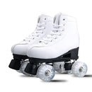 Patines de ruedas de cuero Artificial Japy, Patines de doble línea para mujeres y hombres, zapatos de patinaje de dos líneas para adultos, Patines con PU blanco de 4 ruedas