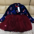 2021 Winter 2-12 Jahre Teenager Neujahr Stickerei Spitze Rot Traditionelle Chinesische Kleider Tang Kinder Baby Mädchen Plus Samtkleid