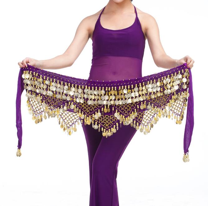 Cheap Dancewear Women Practice Clothing Triangle Hip Scarf Colorful Rhinestone Adjustable Fit 300 Gold Coins Belly Dance