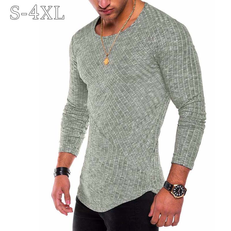 Plus Size S-4XL Slim Fit Sweater Men 2021 Spring Autumn Thin O-Neck Knitted Pullover Men Casual Solid Mens Sweaters Pull Homme