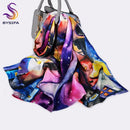 [BYSIFA] nueva bufanda de seda pura de lujo para mujer, bufandas largas de primavera y otoño para mujer, bufanda de cuello de seda de 100% de marca, Foulard 175*52cm