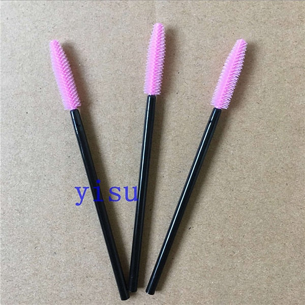 200 pcs/lot Silicone Eyelashes Brushes Mix Colors Disposable Mascara Wands Lashes Makeup Brushes For Eyelash Extension