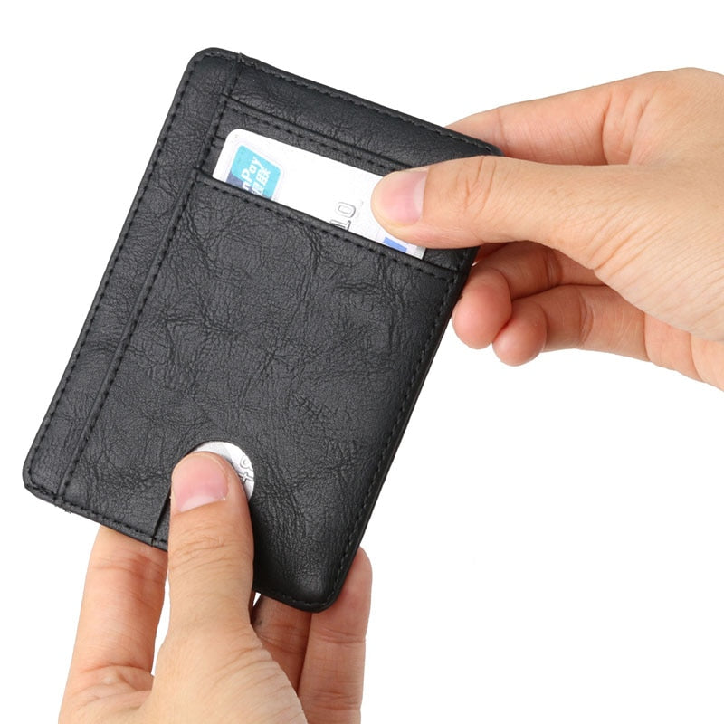 KUDIAN BEAR Rfid Minimalist Men Wallet Small PU Leather Credit Card Holder Clip Black Male Mini Slim Case Coin Purse BID251 PM49