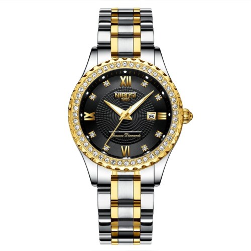 Reloj NIBOSI 2022 de oro nuevo para mujer, relojes creativos de acero para mujer, relojes de pulsera para mujer, reloj impermeable para mujer, reloj femenino