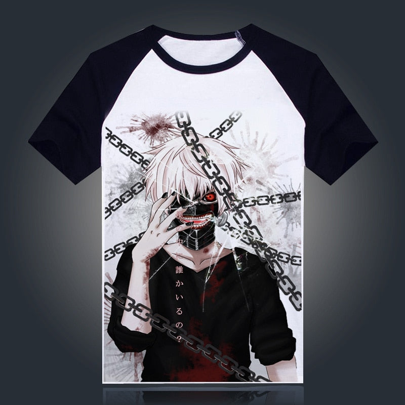 Tokyo Ghoul T-shirt New Japan Anime Ken Kaneki Cosplay Costume Comfortable Breathable Milk Fiber T Shirt For Men Women Tops Tees