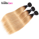 FASHION LADY Pre-Colored Brazilian Straight Hair Human Hair Weave 1B/27 Ombre Human Hair Bundles 2/3/4 Bundle Per Pack Non-Remy