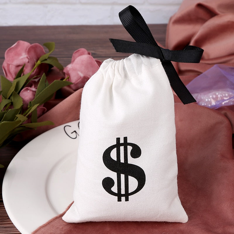 Cinta de embalaje de joyería de algodón 100, bolsa con cordón de lona blanca para bolsas de recuerdo de boda, bolsa pequeña elegante con logotipo personalizado personalizado