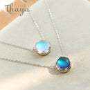 Thaya 55cm Aurora Pendant Necklace Halo Crystal Gemstone s925 Silver Scale Light Necklace for Women Elegant Jewelry Gift