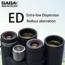 Binoculares Saga de alta definición 8X42 10X42 ED, lentes para acampar, caza, telescopio ocular grande, Binocular profesional Hd