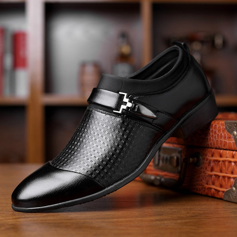 Zapatos de vestir para hombre, zapatos formales de cuero para hombre, talla grande 45-48, zapatos de moda para hombre, zapatos clásicos de negocios de PU para caballero, zapatillas de deporte