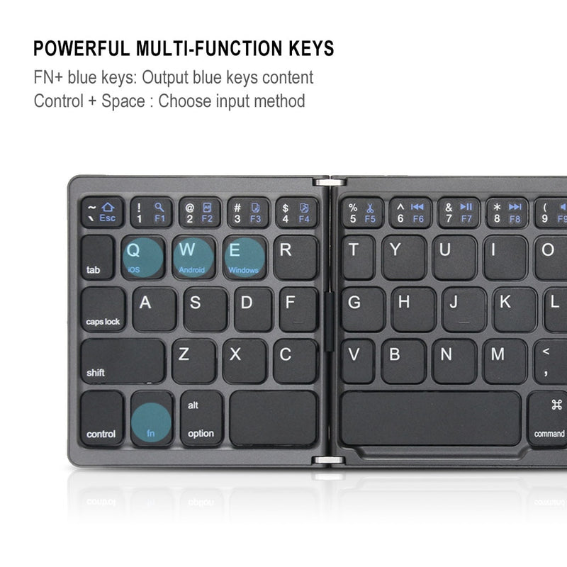 Folding Bluetooth Keyboard Wireless Klavye English/Russian/Spanish/Arabic/Hebrew/Portugues for IOS/Android/Windows ipad Tablet