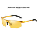 Gafas de sol fotocromáticas de aluminio y magnesio, gafas de visión nocturna polarizadas para hombre, gafas de sol para conducir amarillas