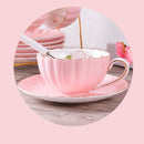 Juego de tazas de café de calabaza romántica rosa de 1 a 6 uds, accesorios de cocina, organizador de tazas de té de cerámica de hueso de China, té rojo de la tarde en inglés