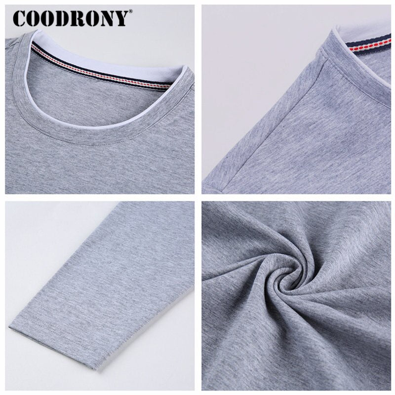 COODRONY T Shirt Men 2019 Autumn Casual All-match Long Sleeve O-Neck T-Shirt Men Brand Clothing Soft Cotton Tee Shirts Tops 8617