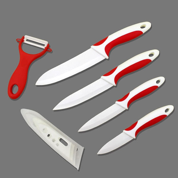 Juego de cuchillos de cocina de cerámica de calidad FINDKING, cuchillo de cerámica de 3 "4" 5 "6" pulgadas, cubiertas peladoras, juego de cuchillos de fruta, herramientas de chef