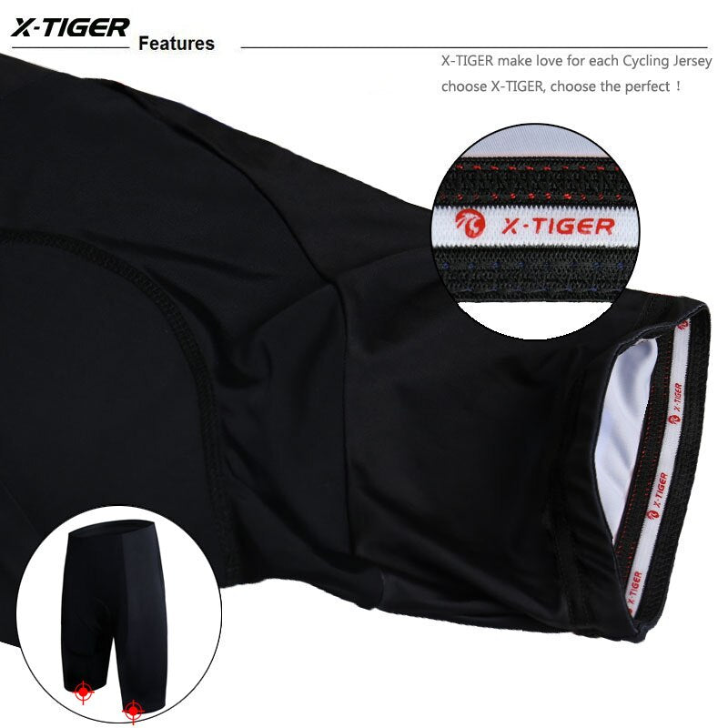 X-TIGER Cycling Shorts Coolmax 5D Gel Pad Shockproof MTB Road Bike Bibs Shorts Ropa Ciclismo Bicycle Shorts For Men