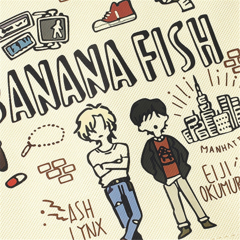 BANANA FISH Cartoon Frauen Umhängetaschen Leinwand Schultaschen Ash Lynx Cosplay Umhängetasche Anime Umhängetasche Bookbag