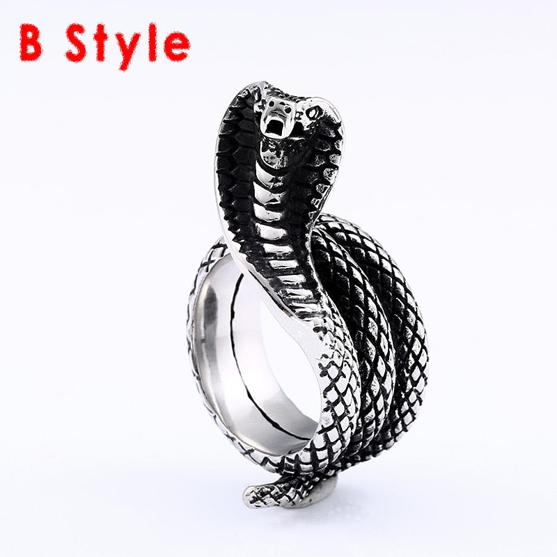 BEIER New arrive Snake Ring Factory Price Stainless Titanium Steel Punk Heavy Metal Animal Fashion Jewelry for man Gift BR8-842