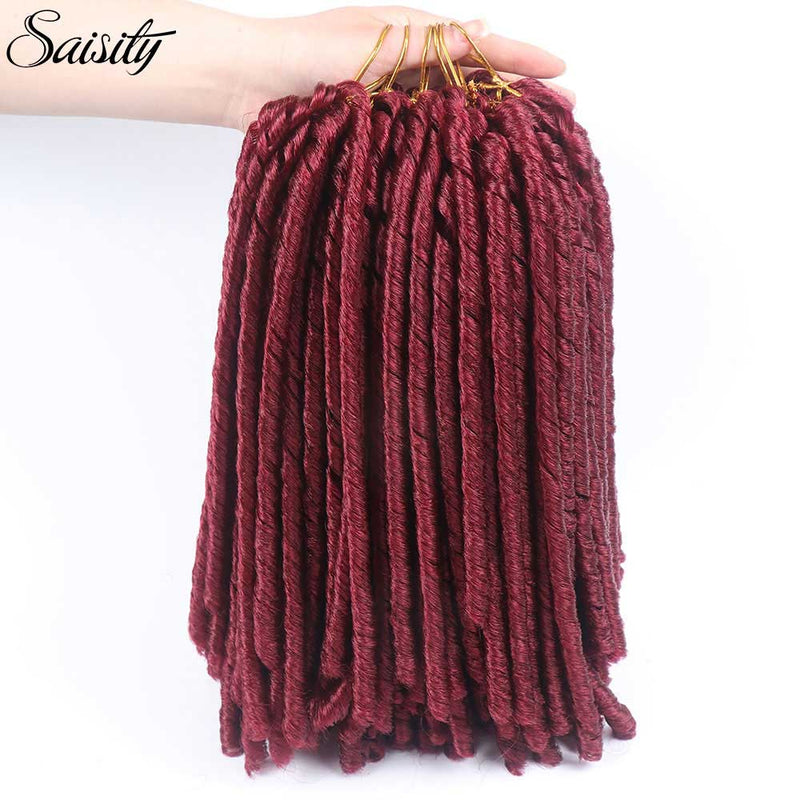 Saisity 14''faux locs pelo de ganchillo rastas suaves y ligeras trenzas de ganchillo extensiones de cabello de ganchillo sintético 15 hebras/paquete