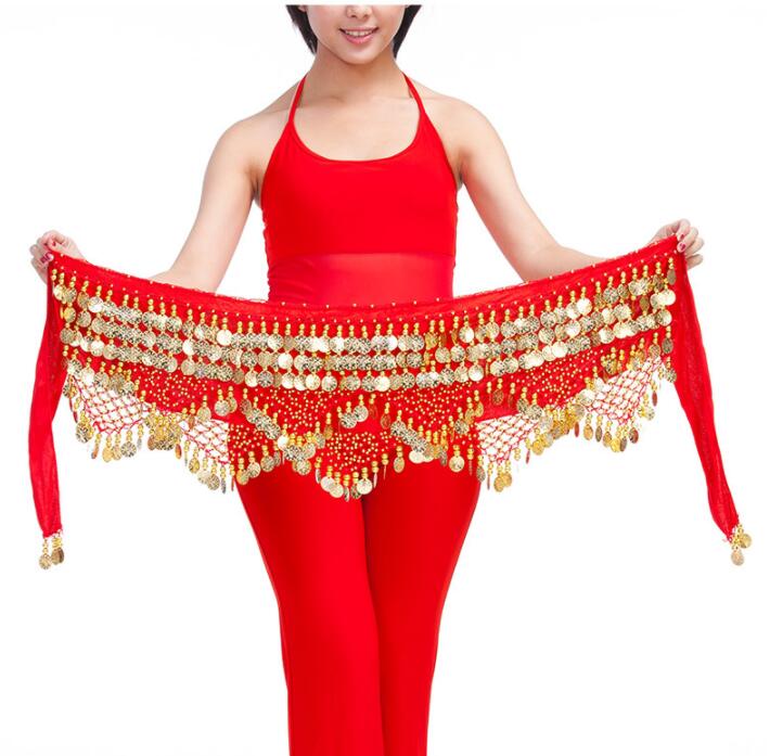 Cheap Dancewear Women Practice Clothing Triangle Hip Scarf Colorful Rhinestone Adjustable Fit 300 Gold Coins Belly Dance