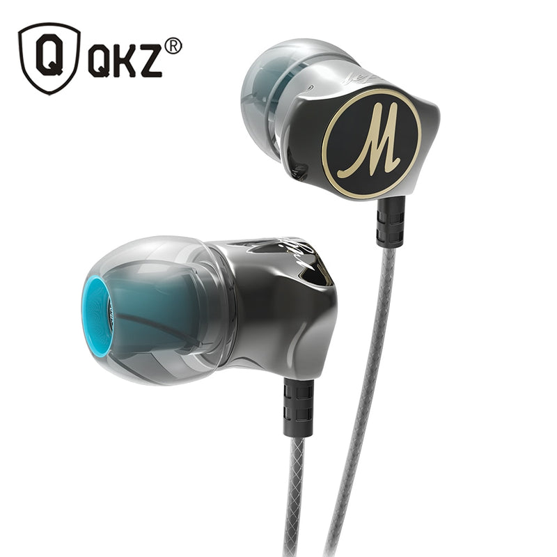 Auriculares QKZ DM7, edición especial, carcasa chapada en oro, aislamiento de ruido, HD, HiFi, auriculares, fone de ouvido