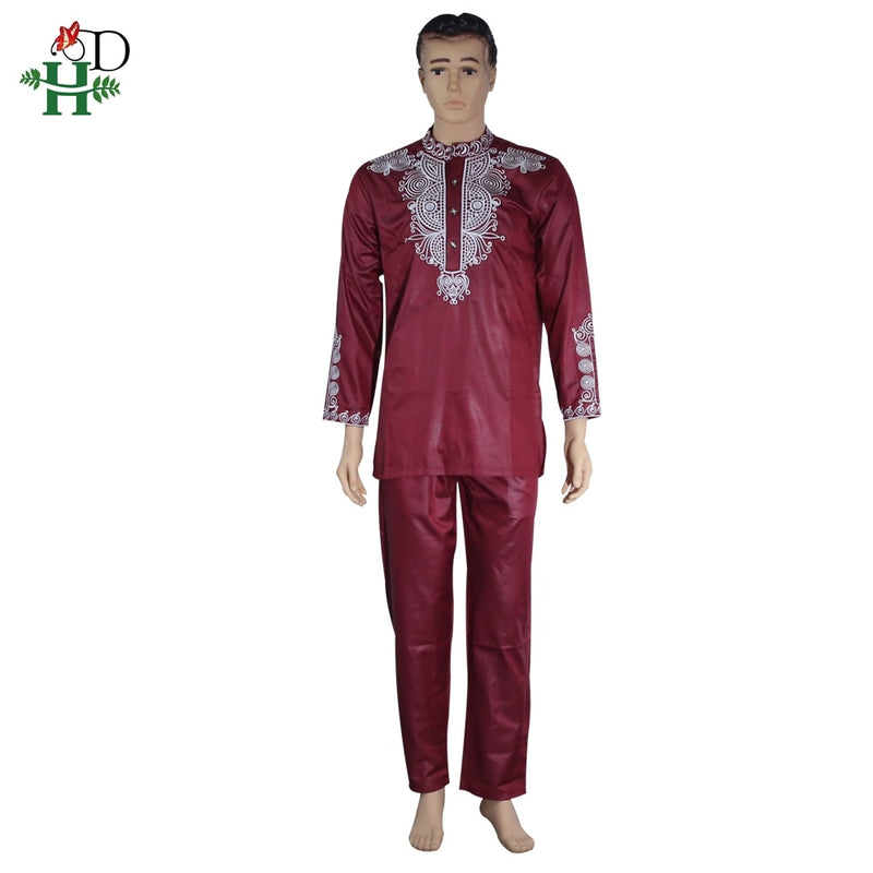 H&amp;D Dashiki Herren Top Pant 2-teiliges Outfit-Set Afrikanische Herrenkleidung 2022 Riche Afrikanische Kleidung für Herren Dashiki Hemd mit Hose