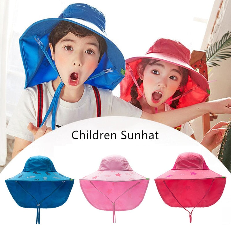 Kocotree, sombrero de sol para niño y niña de 1 a 18 años, sombreros de playa para el sol al aire libre, cubierta para la oreja y el cuello para niños, gorro de natación con protección Anti UV