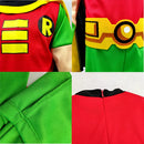 Young Justice Teen Tim Drake Robin 3-10 años Niños 4pcs / 1set Damian Disfraz Uniforme de Halloween Personalizado