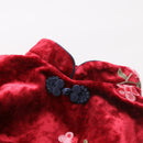 2021 Winter 2-12 Jahre Teenager Neujahr Stickerei Spitze Rot Traditionelle Chinesische Kleider Tang Kinder Baby Mädchen Plus Samtkleid