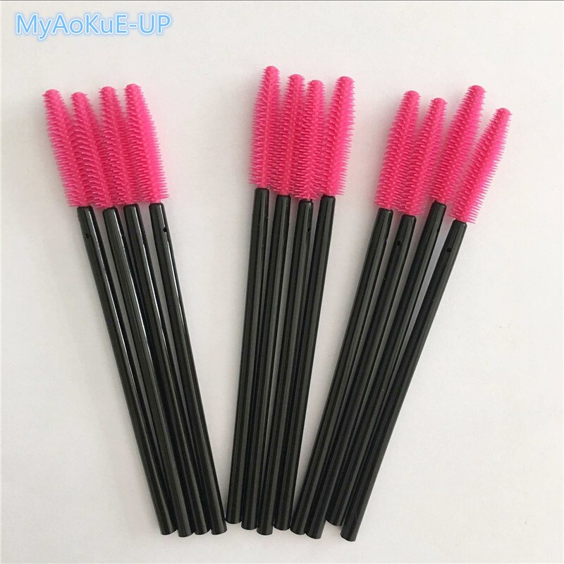 200 pcs/lot Silicone Eyelashes Brushes Mix Colors Disposable Mascara Wands Lashes Makeup Brushes For Eyelash Extension