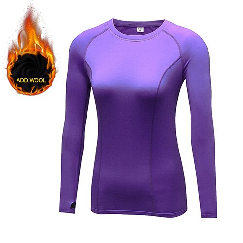 Yuerlian 15% Spandex agregar lana mujer Fitness medias camiseta blusa de entrenamiento deporte correr ropa deportiva manga larga gimnasio Yoga camisa