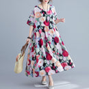 Oversized Summer Floral Boho Dress Women Polka Dot Cotton Long Ladies Dresses Loose Large Robe Femme Beach Dress 2022