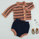Brand Cotton Boys Girls Baby Knit Sweater Cardigan + Shorts Suit New 2021 Autumn Winter Children Clothing Baby Clothes Suit