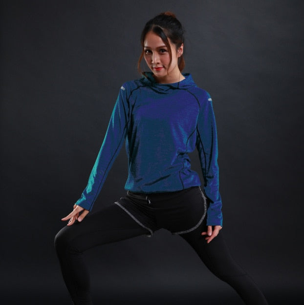 Camisetas finas de otoño para mujer, camisetas para correr, gimnasio, fitness, sudaderas de manga larga, entrenamiento de secado rápido, capucha transpirable, ropa deportiva para Yoga