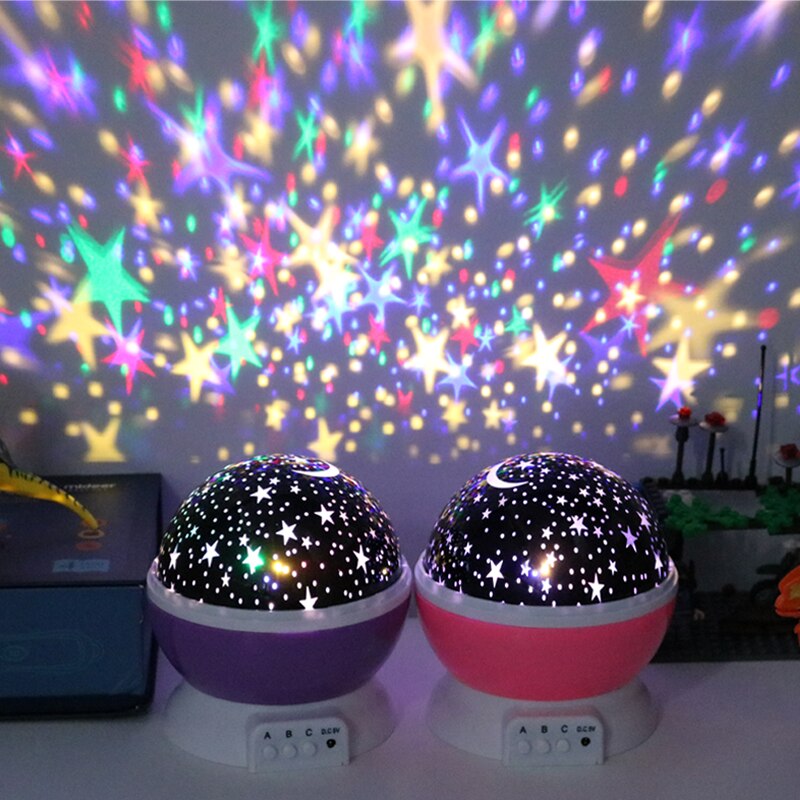 Novelty Luminous Toys Children Bedroom Moon Starry Sky LED Night Light Projector Battery USB Night Light Creative Party Toy Gift