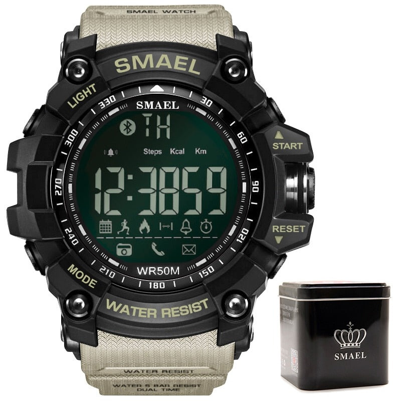 Relojes cronógrafo SMAEL para hombre, reloj deportivo para hombre, reloj militar del ejército, reloj Digital LED multifunción resistente al agua para hombre