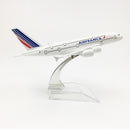 Free shipping Air France Aeroplane model Airbus A380 airplane 16CM Metal alloy diecast 1:400 airplane model toy for children