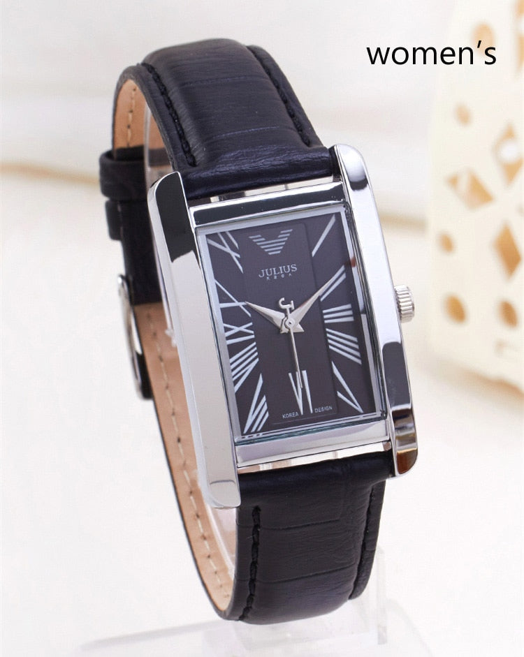 Klassische Damen-Herrenuhr Japan Quartz Hour Fine Fashion Armband Luxusmarke Leder Uhr Mädchen Geburtstagsgeschenk Julius No Box