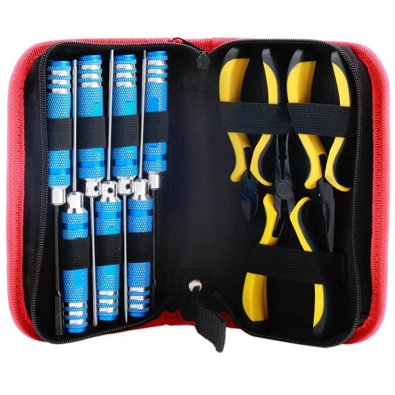 10 in 1 Tool Kit Screwdriver Pliers Hex Hand Repair Tools with Box RC Tool For Helicopter Airplane Car Truck Quadcopter Toy